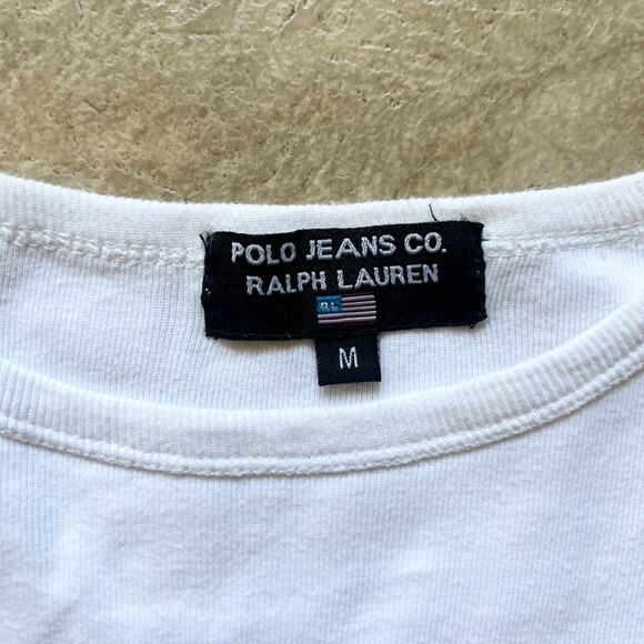 Vtg 90s Polo Ralph Lauren Mens Long Sleeve L Spellout Skater Grunge Streetwear - Picture 2 of 6